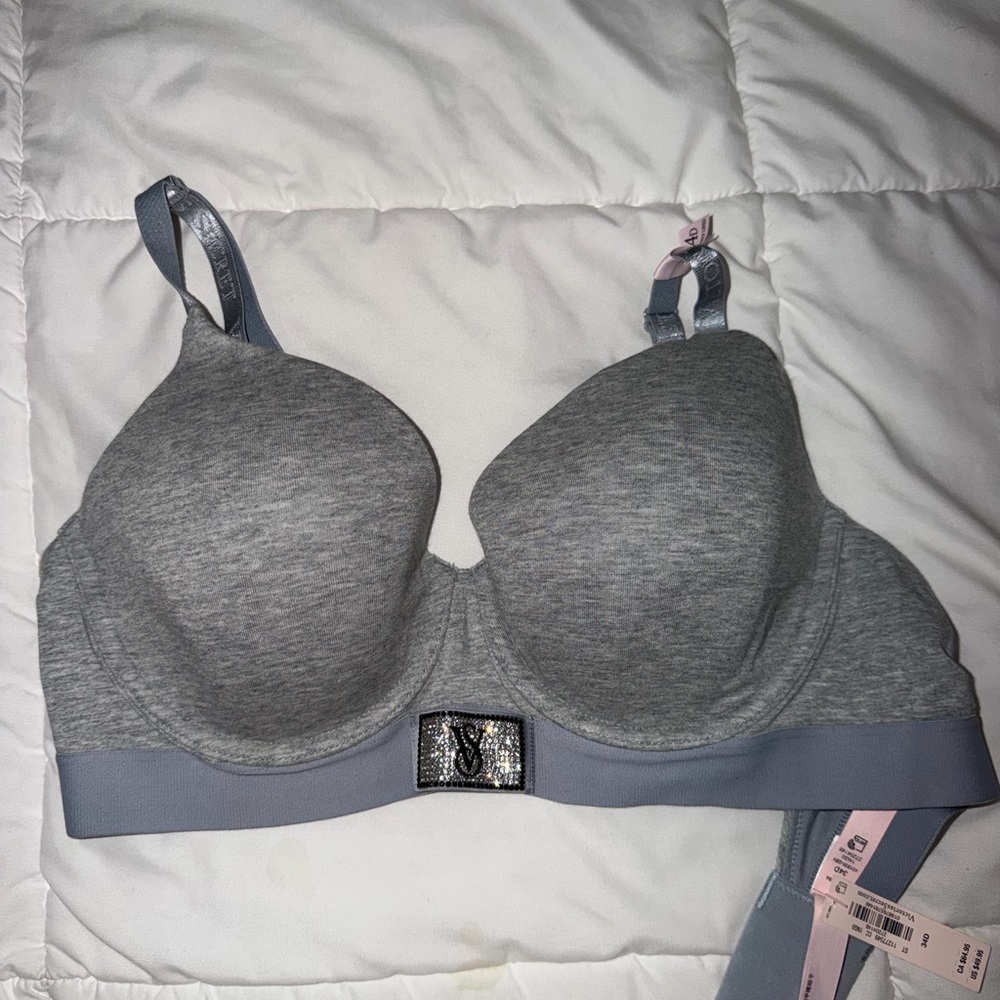 Victoria's Secret Gray Bra with Silver Accent